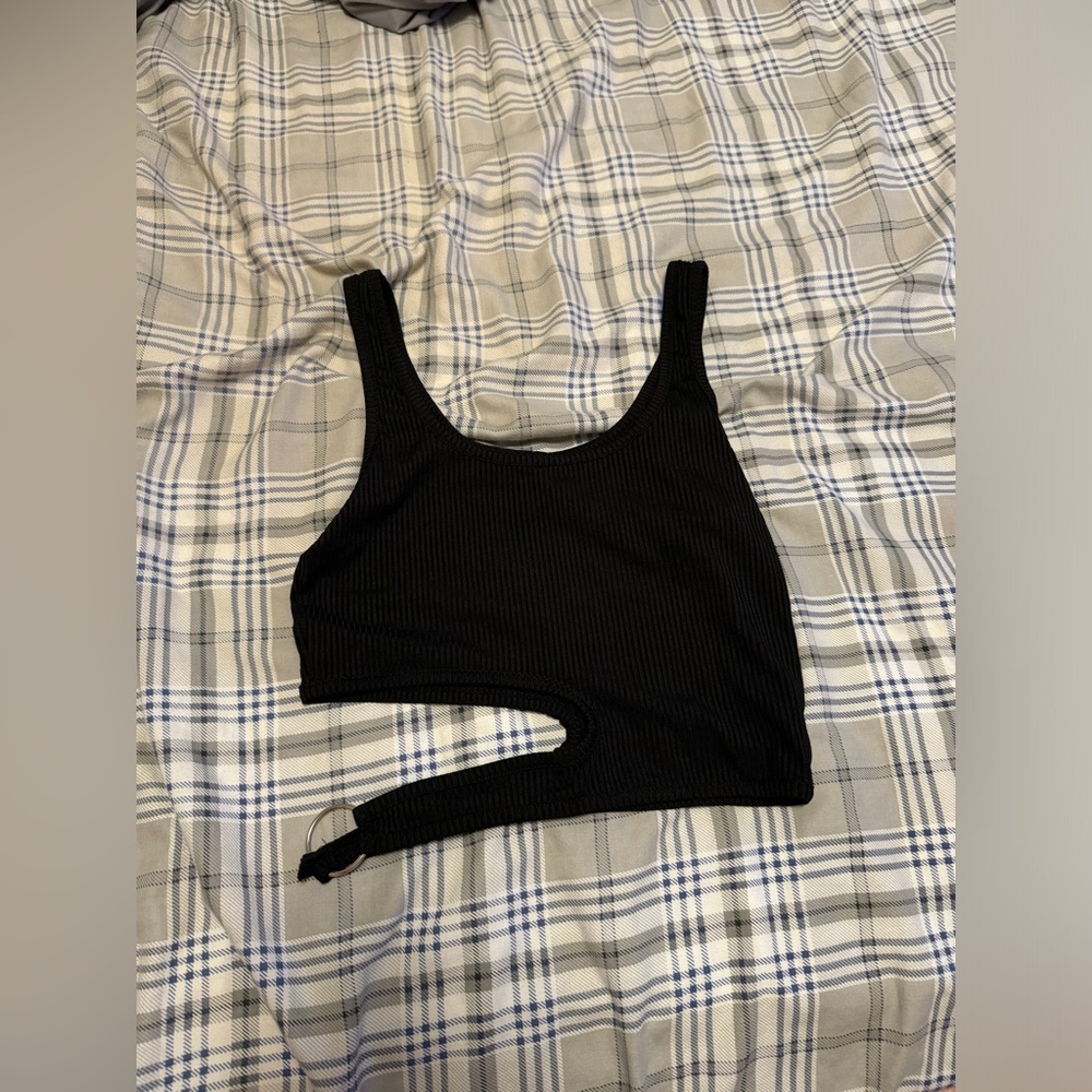 black cut out small tank top